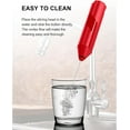 thumbnail image 5 of Milk Frother Handheld, Battery Powered Drink Mixer for Matcha Coffee, Electric Portable Whisk Drink Mixer Mini Foam Maker for Hot Chocolate Frappe Latte(No Stand, Red), 5 of 14