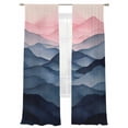 thumbnail image 2 of Abstract Mountain Sheer Curtains 96 Inches Long 2 Panels Sunset Nature Impressionist Style Light Filtering Semi Sheer Window Curtains Drapes for Bedroom Living Room 52"x96", 2 of 7