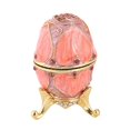 thumbnail image 4 of enqiretly Pink Enamel Rhinestone Easter Egg Jewelry Storage Box Wedding Ring Holder, 4 of 9