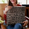 thumbnail image 5 of Plutus Brown Leopard Animal Faux Fur Luxury Throw Pillow - Double sided 16" x 16", 5 of 5