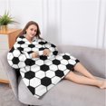 thumbnail image 5 of Oversized Wearable Blanket Hoodie,Soccer Ball Pattern Sherpa Blanket Hoodie with Super Pockets,Super Warm Fuzzy Pullover for Women & Men, 5 of 6
