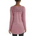 thumbnail image 2 of Women's Long Sleeve Scoop Neck Top with Lace Detail, 2 of 4