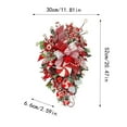 thumbnail image 3 of CQININI Wreath Christmas Candy Cane Wreath For Front Door Red White Teardrop Candy Cane Christmas Stairway Decorations Christmas Wreath With Candy Christmas Onrnament For Home Indoor D, 3 of 7