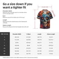thumbnail image 5 of Goofa Colorful Floral Skull A Printed Men's Casual Short-sleeved Shirt,Lightweight Breathable Button-down,Summer Casual men's top,Versatile Fashion shirt-3X-Large, 5 of 7