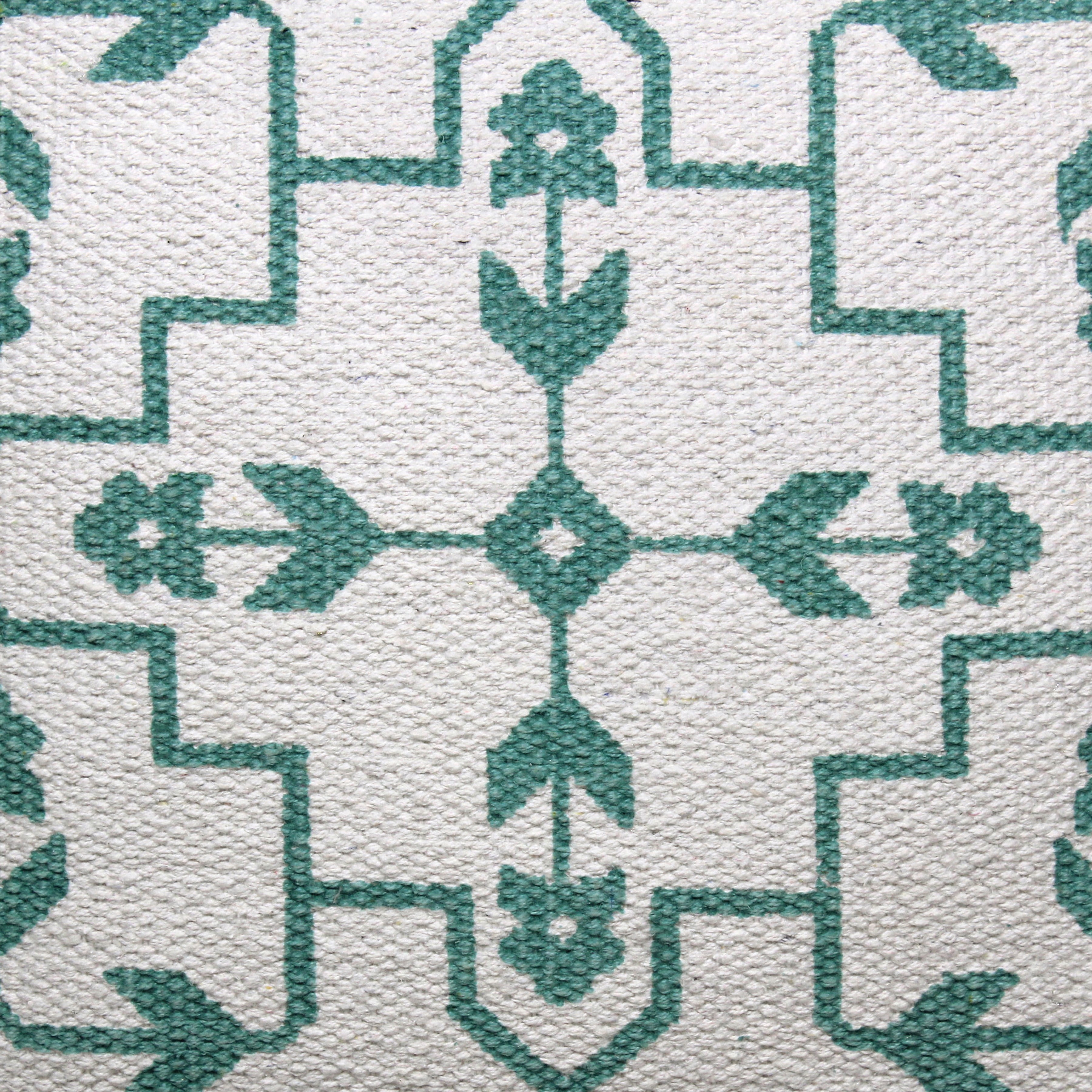 Ox Bay 20" x 20" Bohemian, Modern Green, White, Multi-color Geometric Cotton, Polyester Throw Pillow