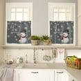 thumbnail image 4 of Snowman Kitchen Window Tier Curtains and Valance 3 Pieces Set Winter Snowflake Rod Pocket Window Valances Panel Privacy Cafe Curtains Bedroom Short Window Treatment Merry Christmas Grey Back, 4 of 5