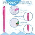 thumbnail image 3 of Uxcell 12Pcs Erasable Gel Pens, 0.5mm Fine Point Heat Erasable Marking Pen with Cap Smooth Writing Fabric Markers for Sewing Drawing Writing Planner, Pink Ink, 3 of 6