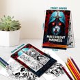 thumbnail image 4 of TPLHOUSE Malevolent Madness Coloring Book Spiral Bound for Adults, A5 Wooden Cover, 30 Malevolent Madness Coloring Pages into the Depths of Mind for Stress Relief and Relaxation, 4 of 6