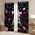 thumbnail image 2 of Feelyou Paris Eiffel Tower Black Out Curtains, Princess Dance Party Curtains Pack of 2 (42x63 Each), Romantic Bowknot High Heel Bedroom Curtains, Window Curtains Bedroom Decor, 2 of 6