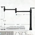 thumbnail image 6 of Pot Filler Deck Mount, WOWOW Pot Filler Faucet Black Kitchen Folding Faucet 2 Handle with Stretchable Double Joint Swing Arms Brass Stove Faucet Matte Black, 6 of 7
