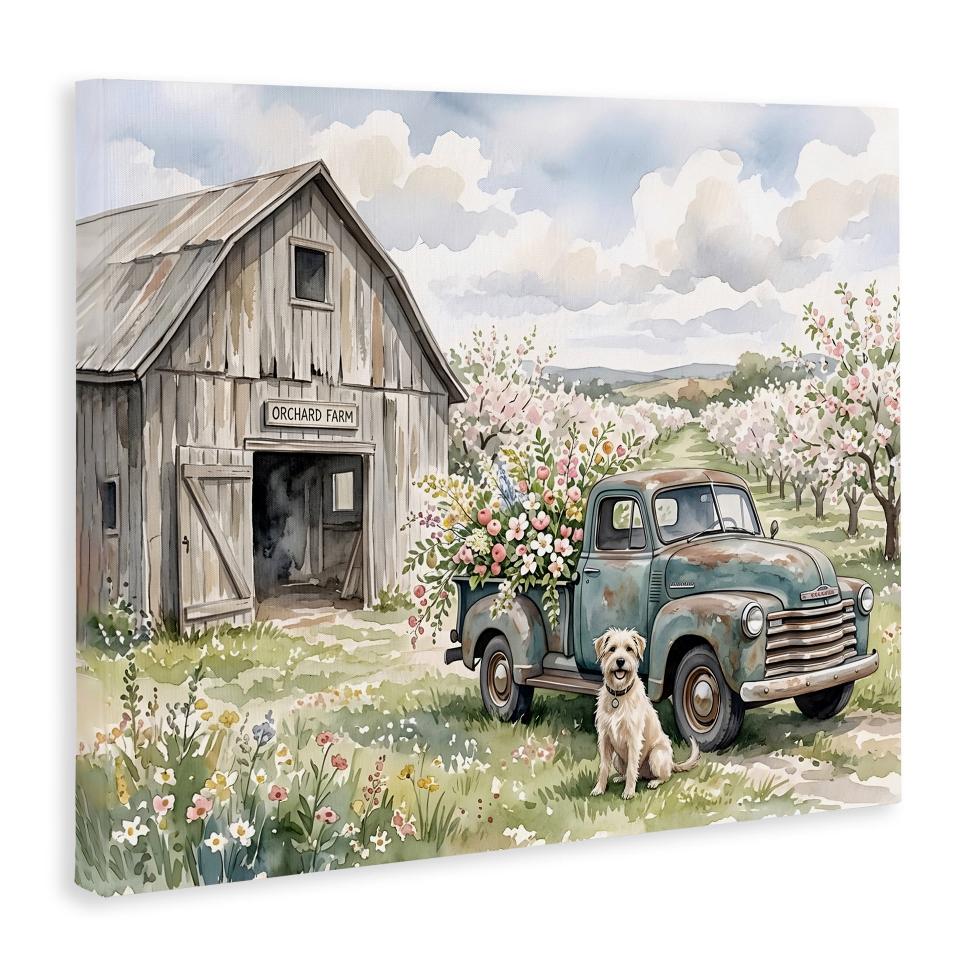 Stupell Industries Spring Orchard and Truck Canvas Wall Art, design by Tabz Jones