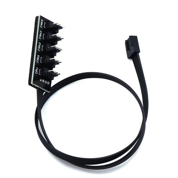 Seitruly Dispositivo de Cable PWM de 1 a 5 pines, componentes de control, componente modificado, adaptador de cubo de ventilador de refrigeración, Juegos de teclado y mouse para computadora