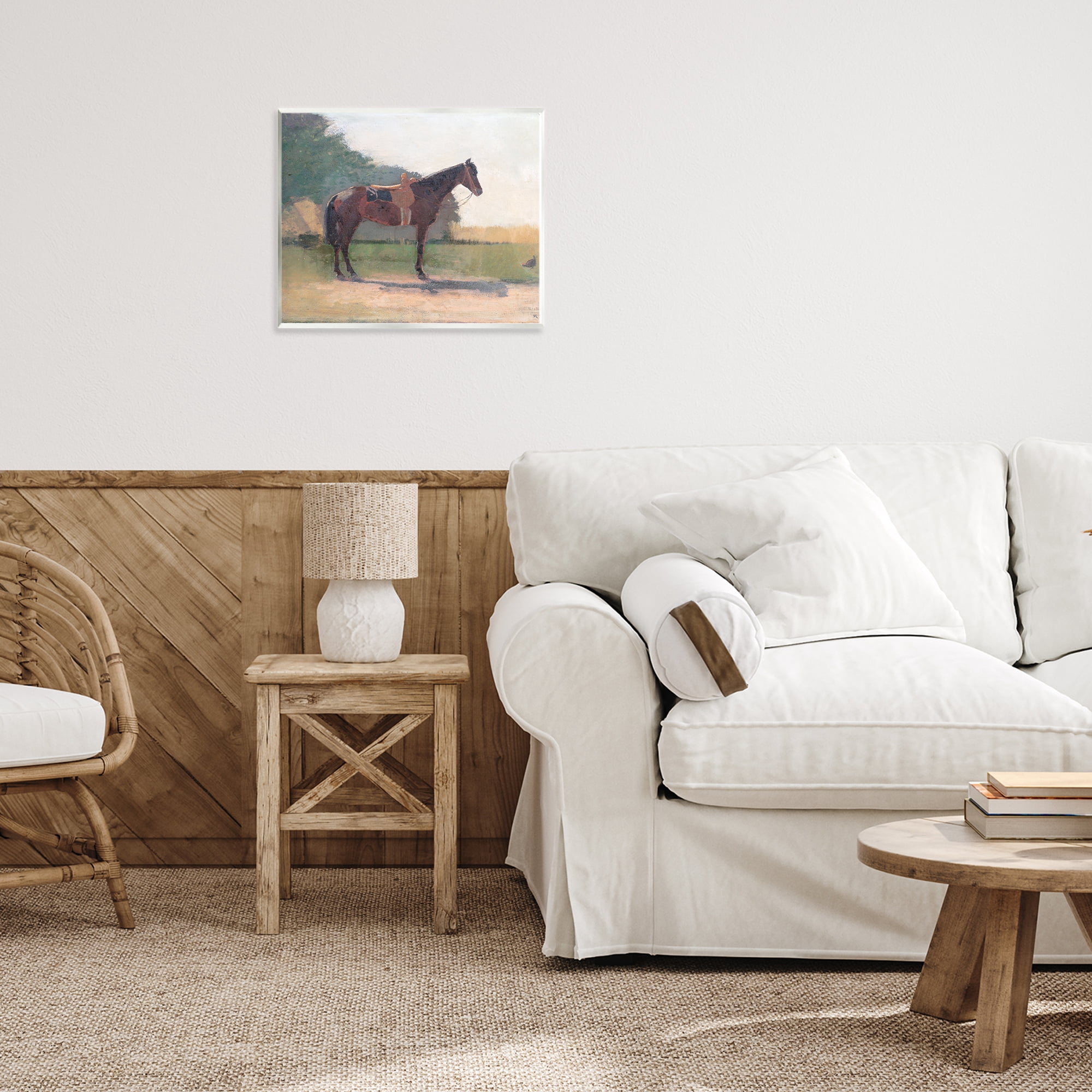 Stupell Industries Saddled Horse in Farm Yard Wall Plaque Art, design by Stellar Design Studio