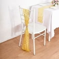 thumbnail image 3 of BalsaCircle 5 Gold Sequined Geometric Design Tulle Chair Sashes Party Events Decorations, 3 of 8