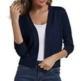 thumbnail image 2 of Ketyyh-chn99 Women's Knit Cardigan Sweater Long Sleeve Open Front Knit with Pockets Blue,2XL, 2 of 5