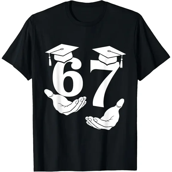 Graduation Year 67 Hands Graphic for Unisex Cotton Short Sleeve Tee