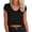 Black(New&Fashion), variant on No Boundrie Womens Crop Tops Cap Sleeve Loose Fit Cropped V Neck T Shirts Casual Summer Basic Tees White Size L