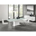 thumbnail image 3 of Casabianca Furniture Bianca Glass Top Dining Table in White, 3 of 3