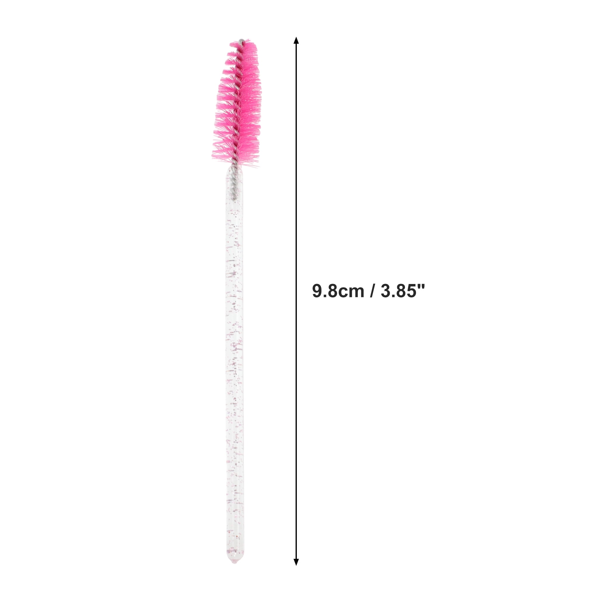 Unique Bargains 100 Pcs Portable Eyelash Brush with Protective Case for Vacation Rose Pink