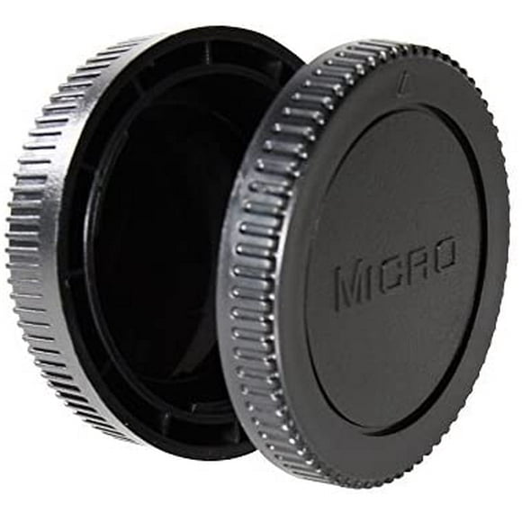 CamDesign Body Cap & Rear Len Cover Set Compatible with MFT Micro 4/3 M 4/3 Camera & Lens fits Panasonic