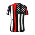 thumbnail image 3 of Rocae Firefighters USA Flag for Breathable Men's Baseball T-Shirt Fashionable Casual Baseball Jersey, Moisture-wicking Sportswear X-Large, 3 of 9