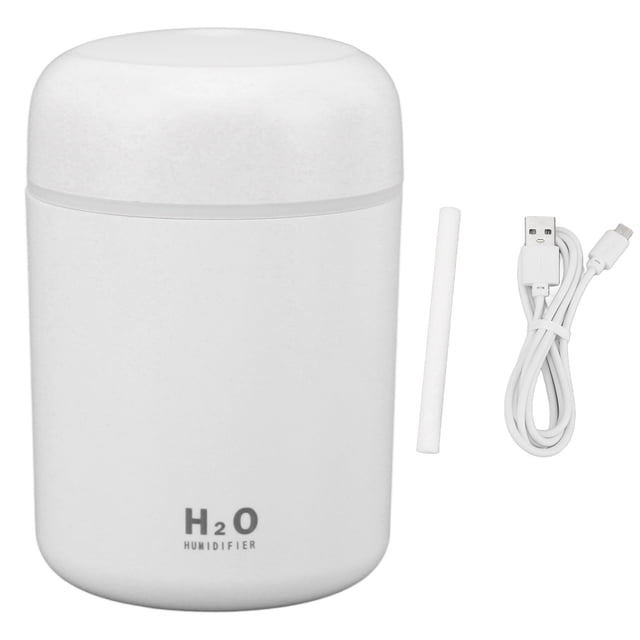 Mini humidificador USB para coche, con iluminación colorida, portátil, difusor silencioso, humidificador blanco