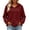 Red, variant on yillto Womens Hoodies Long Sleeve Crewneck Casual Shirts Tops Solid Color Loose Breathable Tee