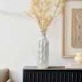 thumbnail image 2 of LuxenHome White Waves Ceramic 15.75-Inch Tall Round Vase, 2 of 9
