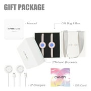 TOTWOO Long Distance Touch Bracelets for Couples-Candy Collection(Black & White), Vibration & Light up for Love -Pair of Couples Bracelets