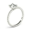 thumbnail image 2 of Dash Jewel Emerald Cut 1.9 Ct Lab Created Diamond Anniversary Ring - Promise Engagement Proposal Ring - 14k White Gold Over Diamond Engagement Ring - Twisted Solitaire Wedding Anniversary Ring, 2 of 6
