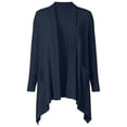 thumbnail image 6 of OGLCCG Womens Open Front Draped Cardigan, Ribbed Knit Long Sleeve Asymmetrical Hem Cardigans with Pockets,Cardigan Sweaters for Women,Size S-XXL, 6 of 7