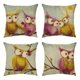 thumbnail image 1 of Set of 4 45 * 45cm E-style Cushion Cover Cotton and Linen Sofa Home Decor Decorative Pillow Cases Classic Cushion Cover for Home Living Room Bedroom B, 1 of 5
