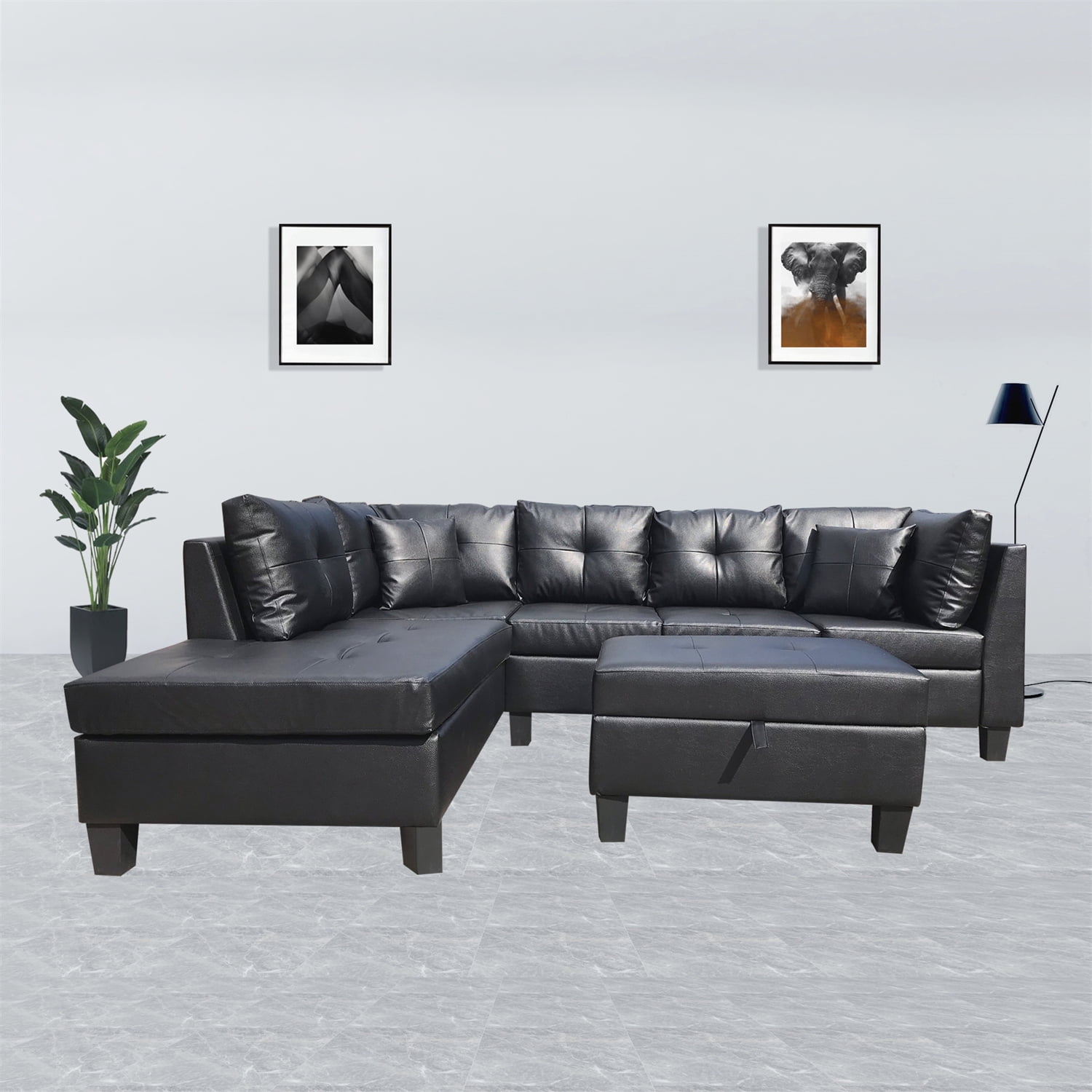 Details about   NEW Black Red Leather Gel 3PC Sofa Loveseat Chair Set Modern Living Furniture 