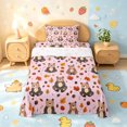 thumbnail image 2 of Manfei Cute Rustic Bear Twin Sheets, Waterclor Fall Leaves Bedding, Pink, 3 Pieces, 1 Flat Sheet, 1 Fitted Sheet and 1 Pillowcase, 2 of 6