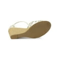 thumbnail image 5 of BLISSFUL STEP Women's Floral Mesh Lace Wedges Sandals, 5 of 6