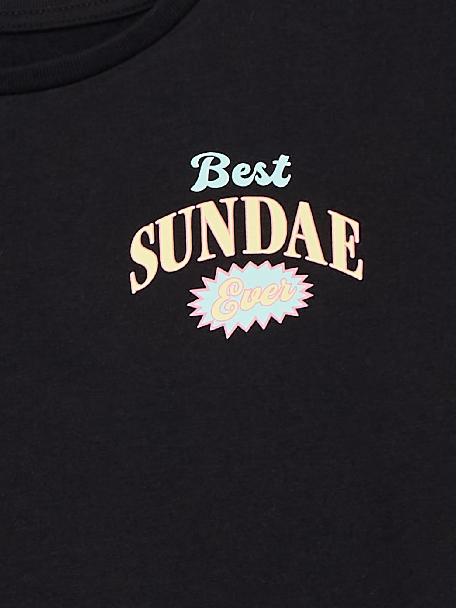 Wonder Nation Girls Best Sundae Ever Graphic T-Shirt with Short Sleeves, Sizes 4-18