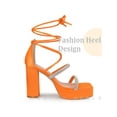 thumbnail image 3 of BLISSFUL STEP Rhiness Lace Up Block High Heel Platform Sandals for Women, 3 of 5