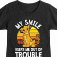 thumbnail image 3 of The Lion King - Simba - My Smile Keep Me Out of Trouble - Toddler & Youth Girls Short Sleeve Graphic T-Shirt, 3 of 5