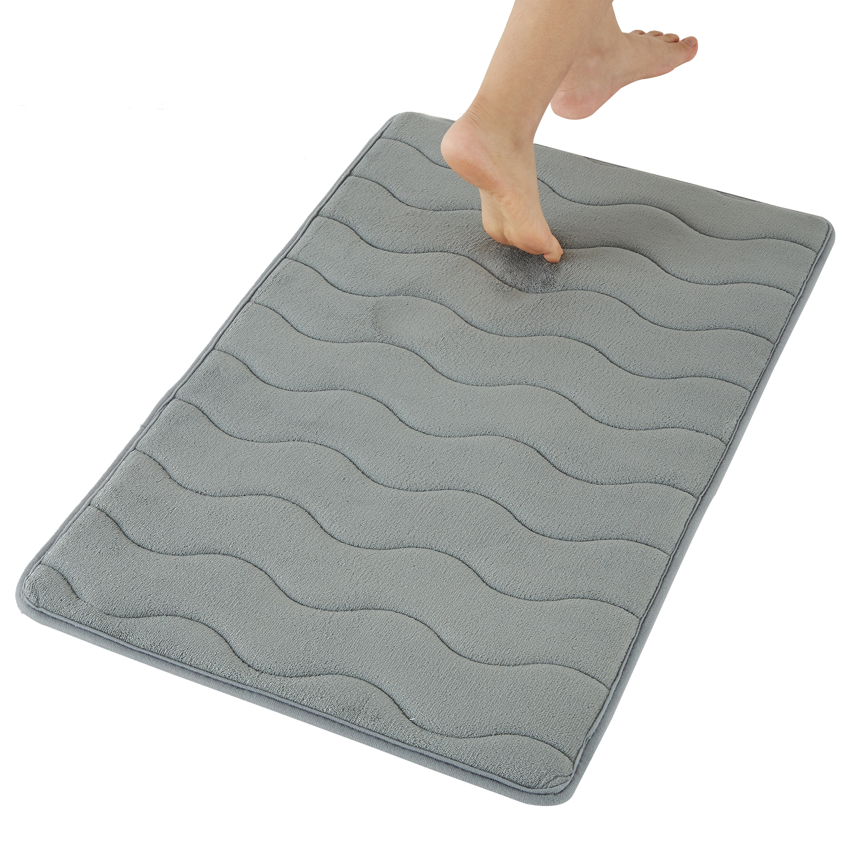 FairOnly Quick Drying Foam Bath Mats 17"x24" Soft Absorbent Bathroom