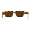 thumbnail image 4 of Hipster Gentlemens Beveled Rectangle Fashion Plastic Sunglasses Beige Tortoise Brown, 4 of 4