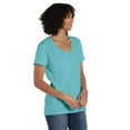 thumbnail image 4 of Hanes V-Neck T-Shirt Women's Garment Dyed Short Sleeve Tee Ringspun Cotton, 4 of 7
