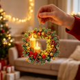 thumbnail image 5 of Fllostpr Christmas Diamond DIY Wreath Pendant Handmade 5.7x5.7" Acrylic Stickers Decor for Window Foliage Home Styling, 5 of 8