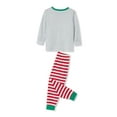 thumbnail image 5 of Gureui Matching Family Christmas Pajamas,Long Sleeve Crew Neck Beard Man with Christmas Hat Print T-shirt Tops + Striped Pants/Jumpsuit Sleepwear, 5 of 9