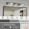 thumbnail image 4 of 5 Lights Modern LED Vanity Light for Bathroom, 35.4 inch Chrome Up and Down Wall Light Fixtures Over Mirror with Frosted White Acrylic Shades (White Light 6000K), 4 of 9