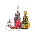 thumbnail image 2 of KCEHTA Christmas Cat Ornaments, Cat Ornaments for Christmas Tree, Cute Wooden Cat Christmas Tree Ornaments Cat Christmas Tree Topper Holiday Party Decor for Cat Lovers, 2 of 5
