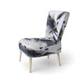 thumbnail image 3 of Designart "Cubist Symphony Black Blue Fusion" Black Cubism Upholstered Accent Chair - Modern Arm Chair For Bedroom, 3 of 5