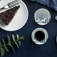 thumbnail image 5 of POGLIP Blanc Forêt Wapitis Ensemble de 4 Rond Coaster pour les Boissons, Absorbant en Pierre Céramique Coasters Tasse Tapis avec Base en Liège pour la Maison Cuisine Salle Café Table Bar Décor, 5 of 5