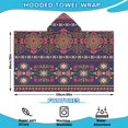 thumbnail image 2 of Purple Boho Tribal Floral and Mandalas Pattern Hooded Bath Towel，60"x35" for Ages 3 To 12 Kids, Quick Dry Lightweight Soft Microfiber Hood Beach Towel Cover Up for Kids, 2 of 7