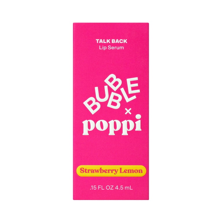 BUBBLE x poppi Talk Back Strawberry Lemon Lip Serum, 4.5ML