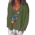 thumbnail image 1 of ICHUANYI Liquidación Moda Mujer Casual V-Cuello Estampado Camiseta de manga larga ICHUANYI WER202308232994, 1 of 3